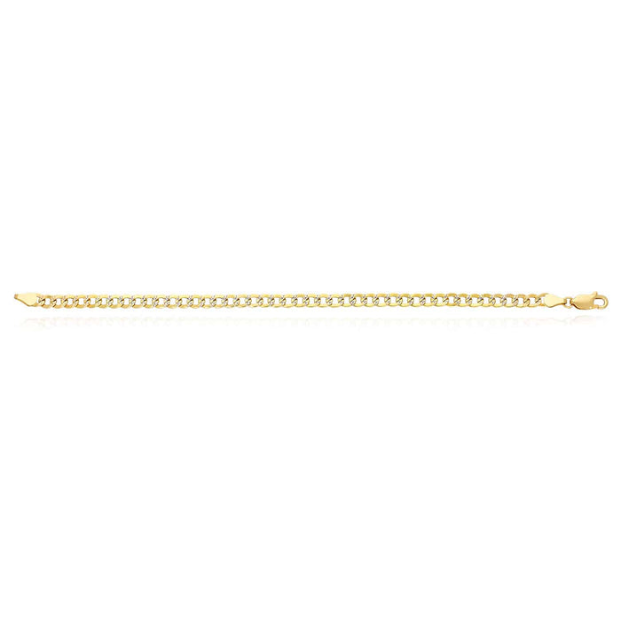 10K Gold 4.2mm Diamond - Cut Cuban Bracelet (Hollow) 7" - 8" - WJD Exclusives