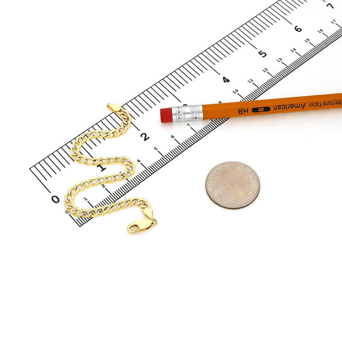 10K Gold 4.2mm Diamond - Cut Cuban Bracelet (Hollow) 7" - 8" - WJD Exclusives