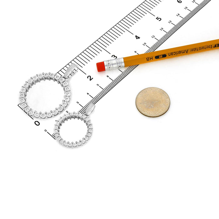 Natural Diamond 10K White Gold Round Picture Frame Memory Pendant 1.4" - 2" - WJD Exclusives