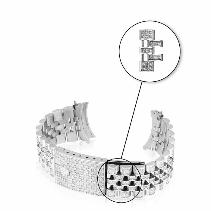 Extra White and 2 - Tone Links for Rolex Watch Datejust Natural Diamond 36mm Watch - WJD Exclusives