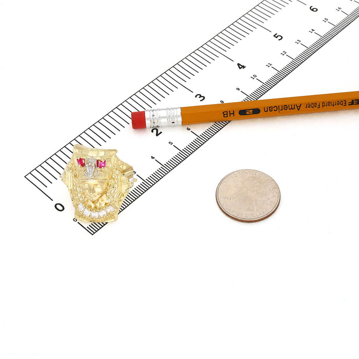 1.50CTW CZ 10k Gold Yellow Ruby Nefertiti Ring