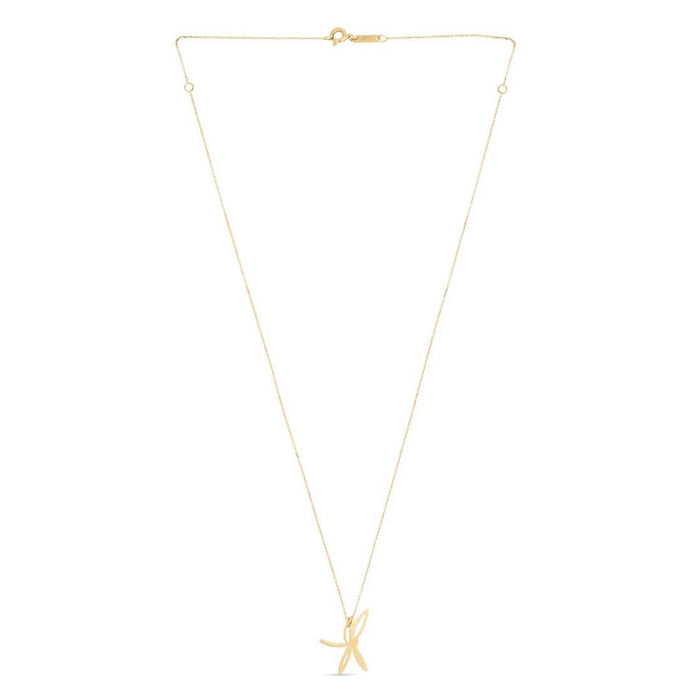 14K Gold Adjustable 16" - 18" Necklace Dragonfly Pendant - WJD Exclusives