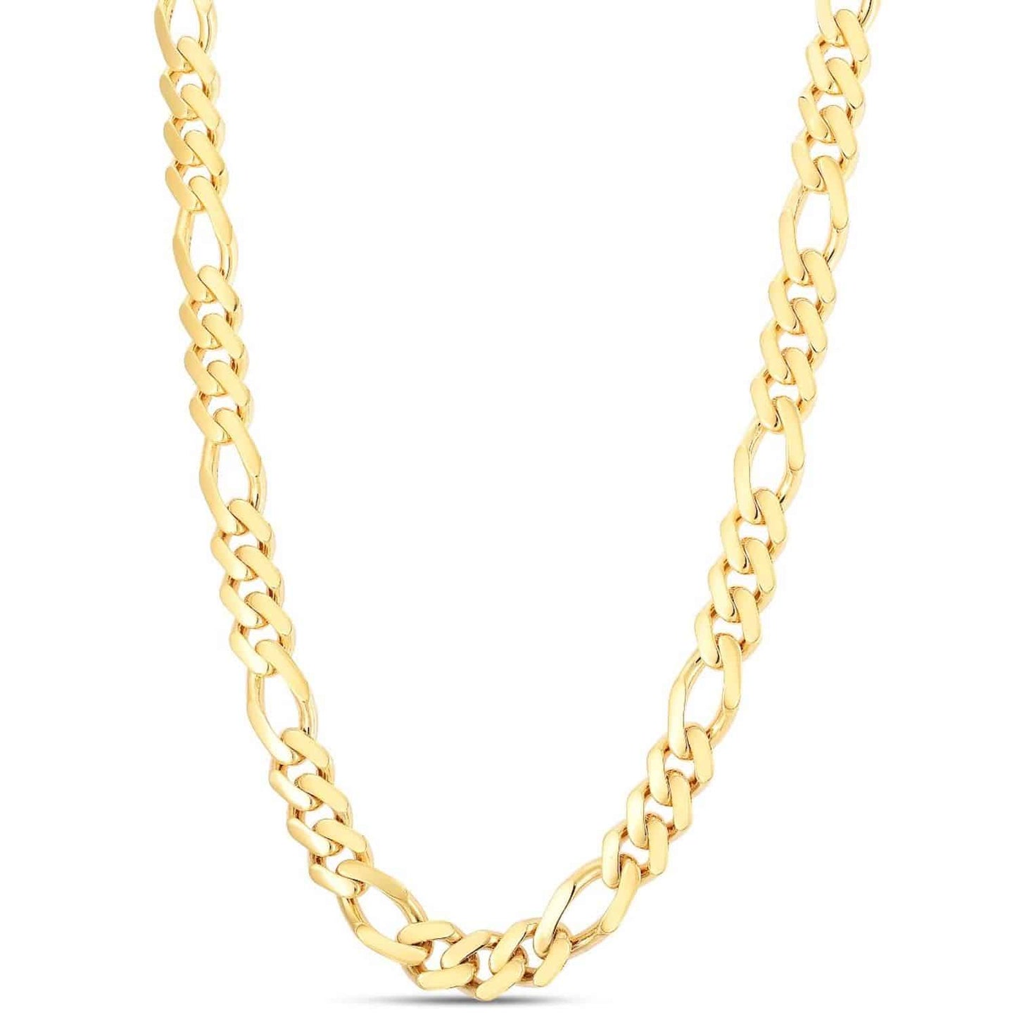 14K Yellow Gold 11.5mm Modern Lite Figaro Chain Necklace 24"