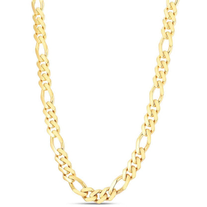 14K Yellow Gold 11.5mm Modern Lite Figaro Chain Necklace 24"