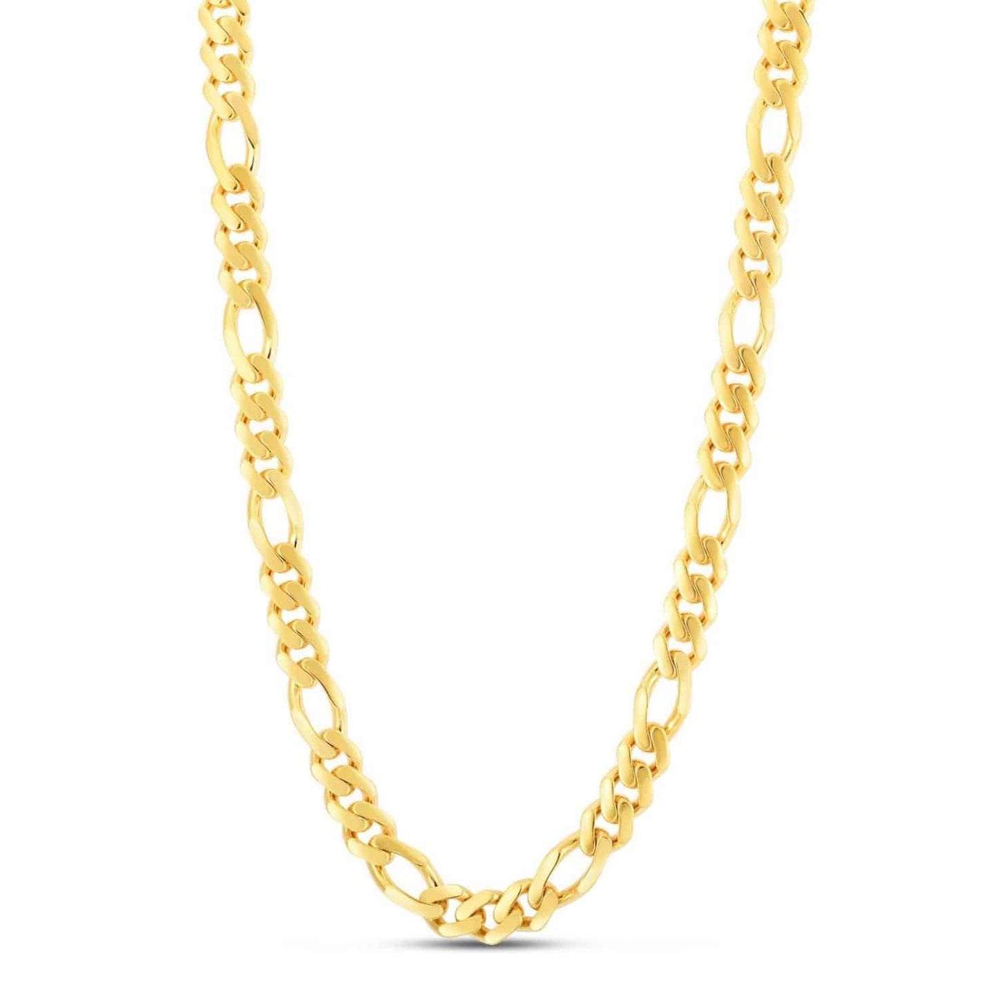 14K Yellow Gold 9.5mm Modern Lite Figaro Chain Necklace 22"-24"