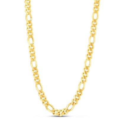 14K Yellow Gold 9.5mm Modern Lite Figaro Chain Necklace 22"-24"