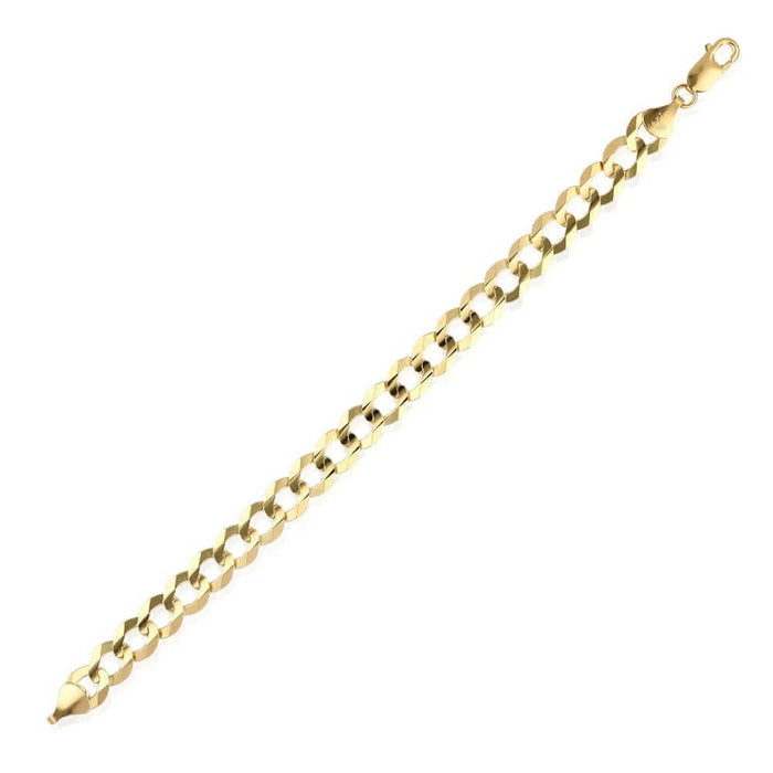 14K Yellow Gold 10mm Cuban Curb Bracelet (Solid Links) 8.5"
