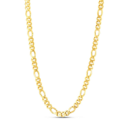 14K Yellow Gold 8mm Modern Lite Figaro Chain Necklace 22"