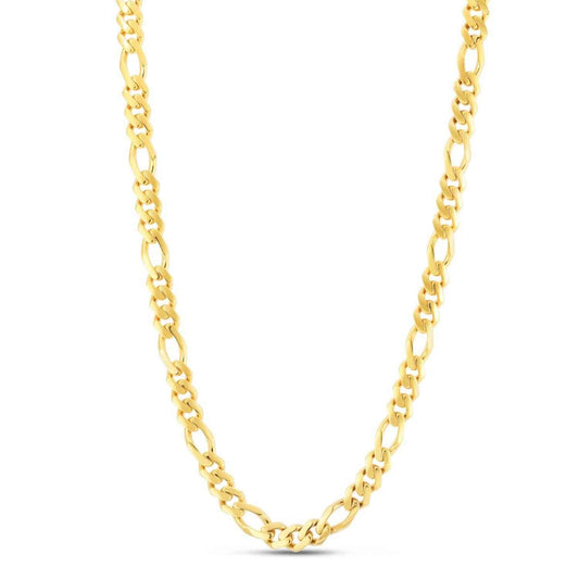 14K Yellow Gold 8mm Modern Lite Figaro Chain Necklace 22"