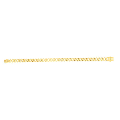 14K Yellow Gold 8mm Modern Lite Edge Bracelet (Hollow) 8.25" - WJD Exclusives