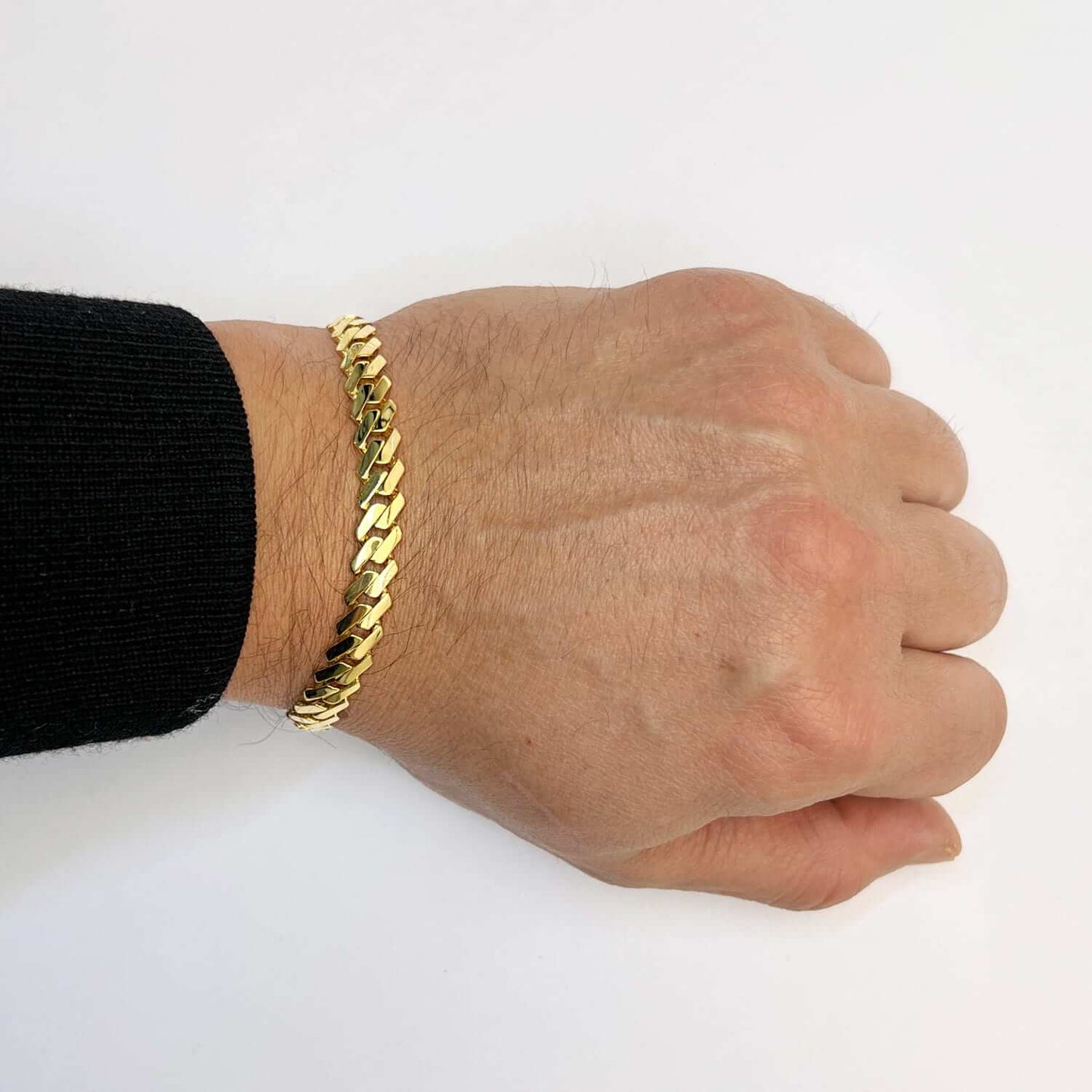 14K Gold Yellow 8mm Modern Lite Edge Bracelet 8.25"