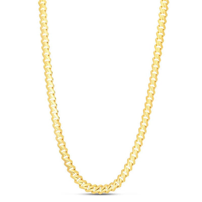 14K Yellow Gold 8mm Modern Lite Edge Miami Chain (Hollow) 22" - WJD Exclusives