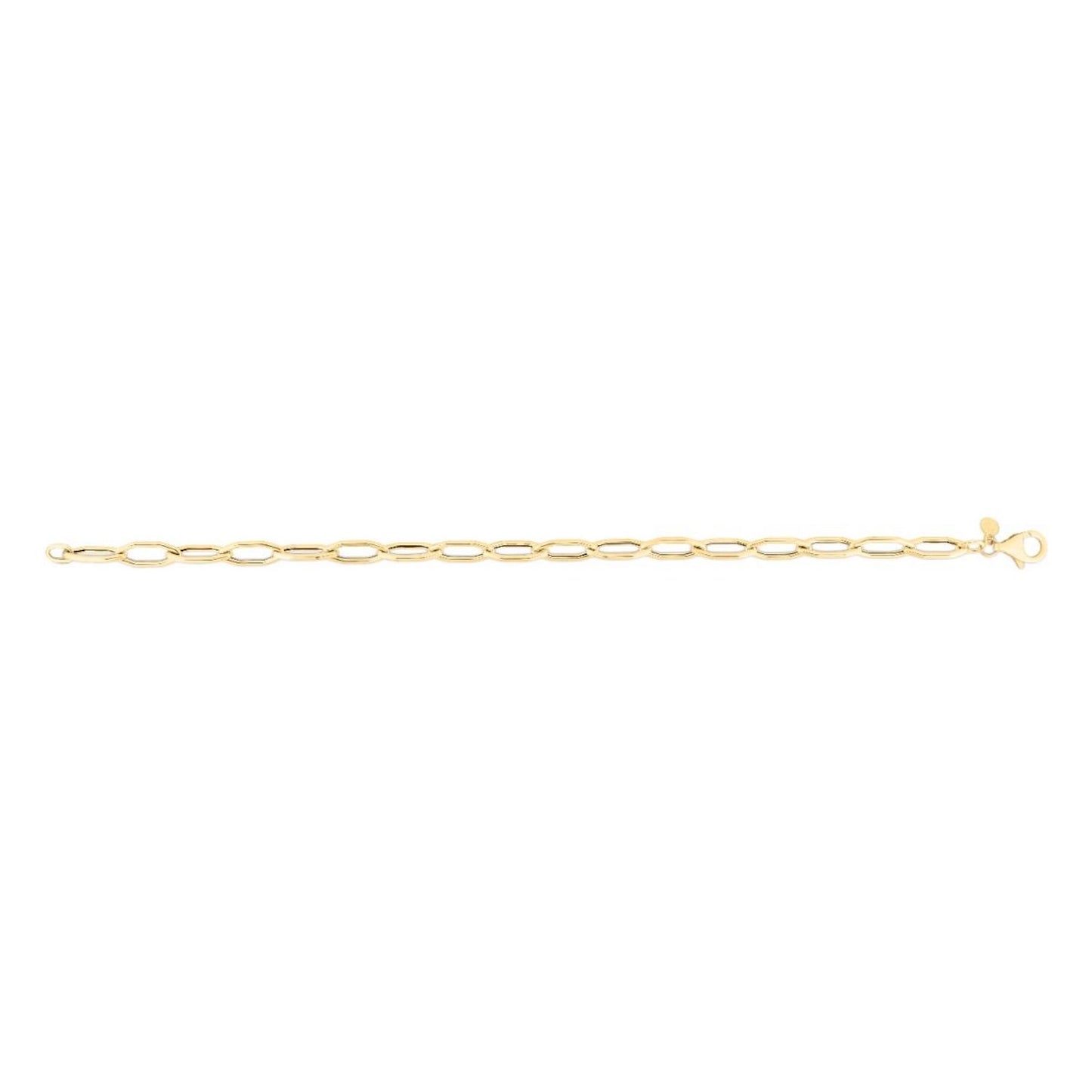 14K Gold Yellow 5mm Hexagon Bracelet 7.5"