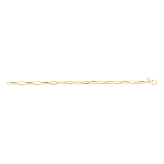 14K Gold Yellow 5mm Hexagon Bracelet 7.5"