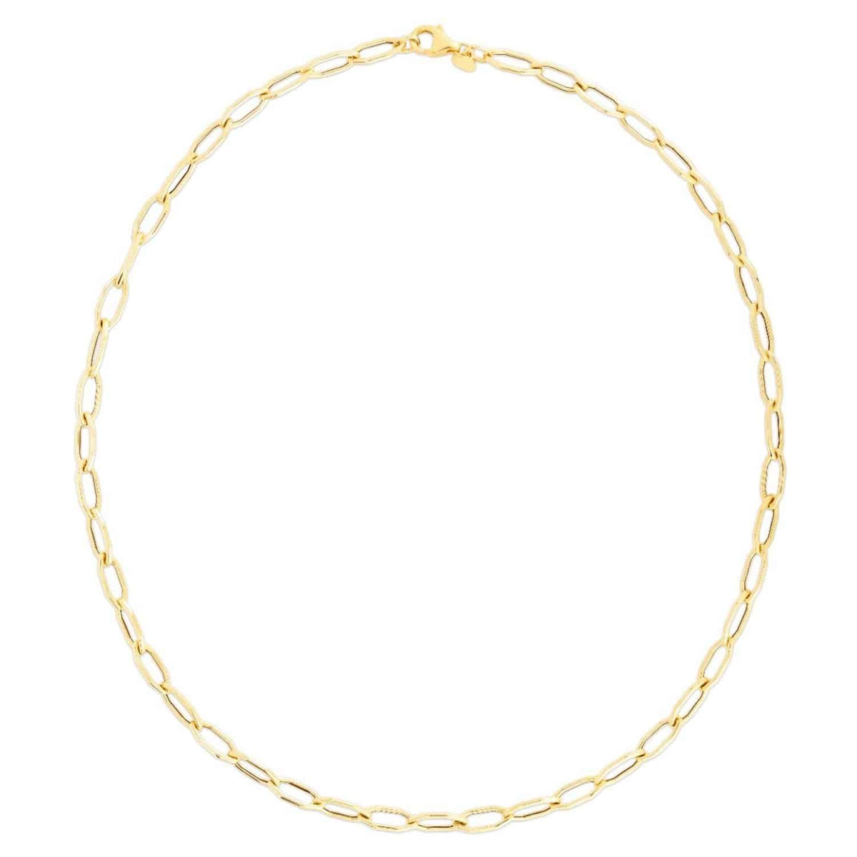 14K Yellow Gold 5mm Hexagon Chain (Hollow) 18" - WJD Exclusives