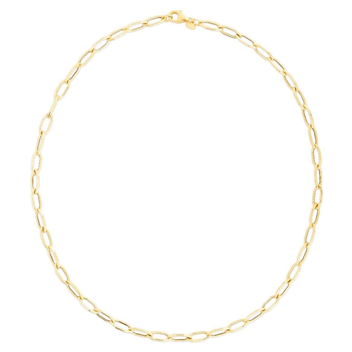 14K Yellow Gold 5mm Hexagon Chain Necklace 18"