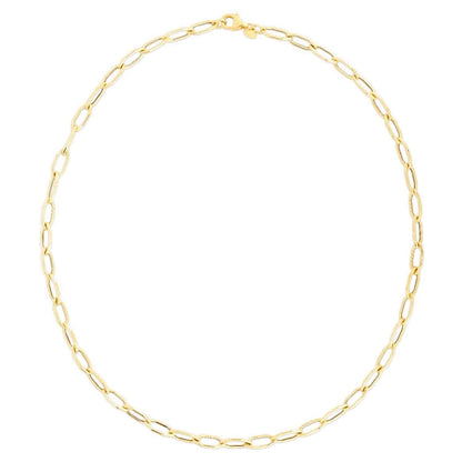 14K Yellow Gold 5mm Hexagon Chain Necklace 18"