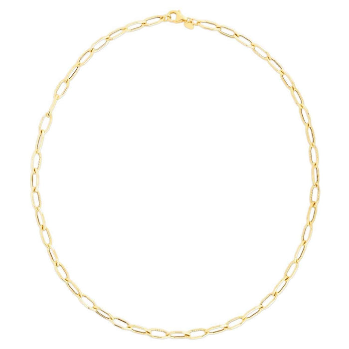 14K Yellow Gold 5mm Hexagon Chain (Hollow) 18" - WJD Exclusives