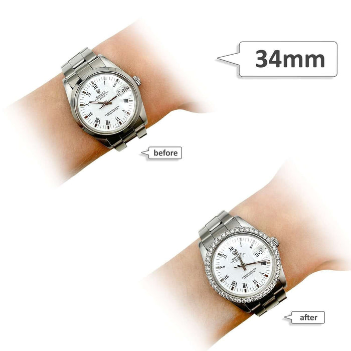 Natural Diamond Stainless Steel Bezel Rolex Datejust Watch 26mm 31mm 34mm 36mm - WJD Exclusives