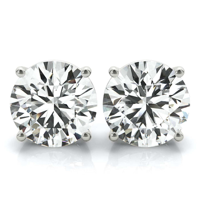 Lab - Grown Diamond 14K White Gold Screw Back Round Solitaire Stud Earrings - WJD Exclusives