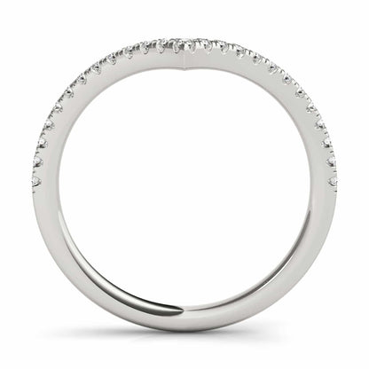 0.15CTW Real Diamond 18K Gold White Stackable Chevron Band Ring