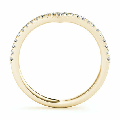 0.15CTW Real Diamond 18K Gold Yellow Stackable Chevron Band Ring