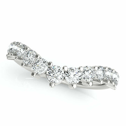 0.75CTW Lab-Grown Diamond Round 18K Gold White Graduated Chevron Band Ring