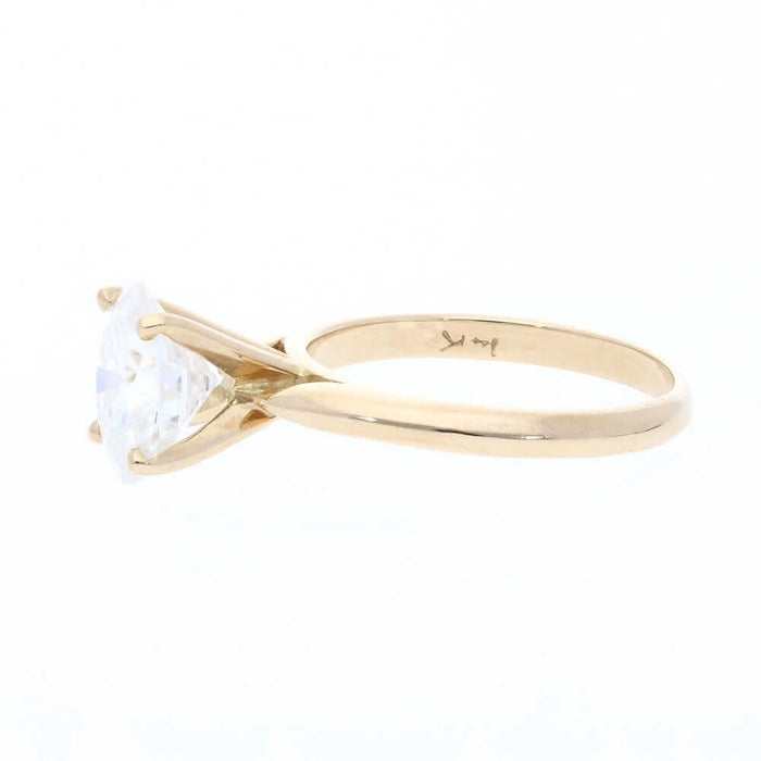 2.10Ct Oval-Cut Moissanite 14K Yellow Gold Solitaire Engagement Ring