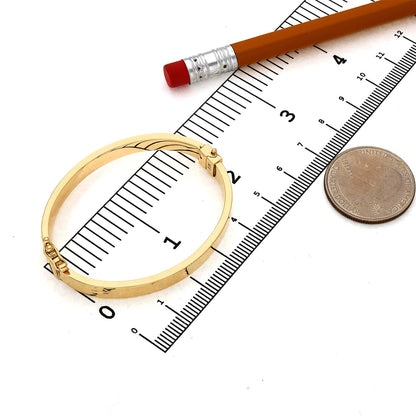 14K Gold 6mm Screw Pattern Bangle Bracelet (Hollow) 5.25"