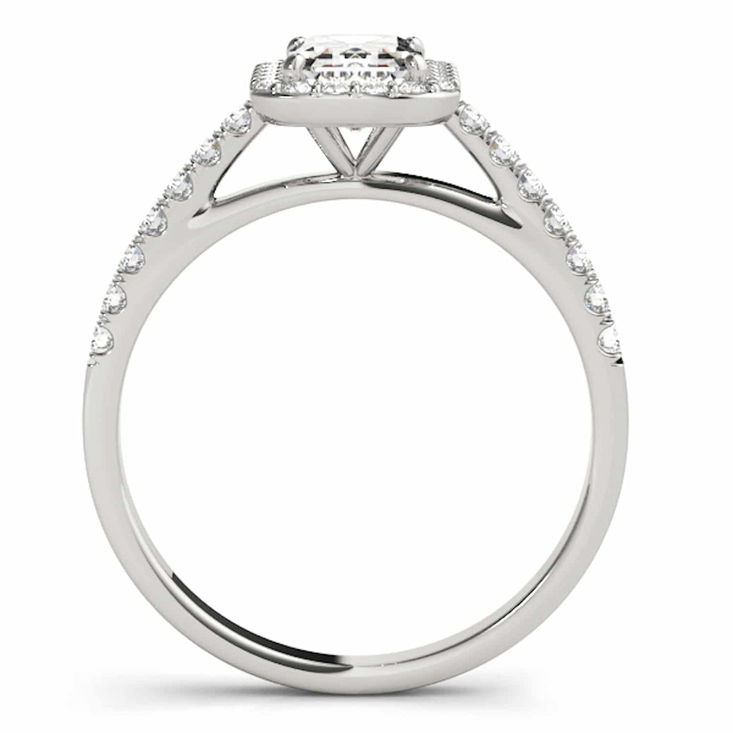 1.80CTW Lab-Grown Diamond Emerald-Cut 14K Gold White Halo Engagement Ring