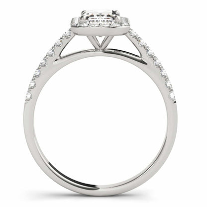 1.80CTW Lab-Grown Diamond Emerald-Cut 14K Gold White Halo Engagement Ring