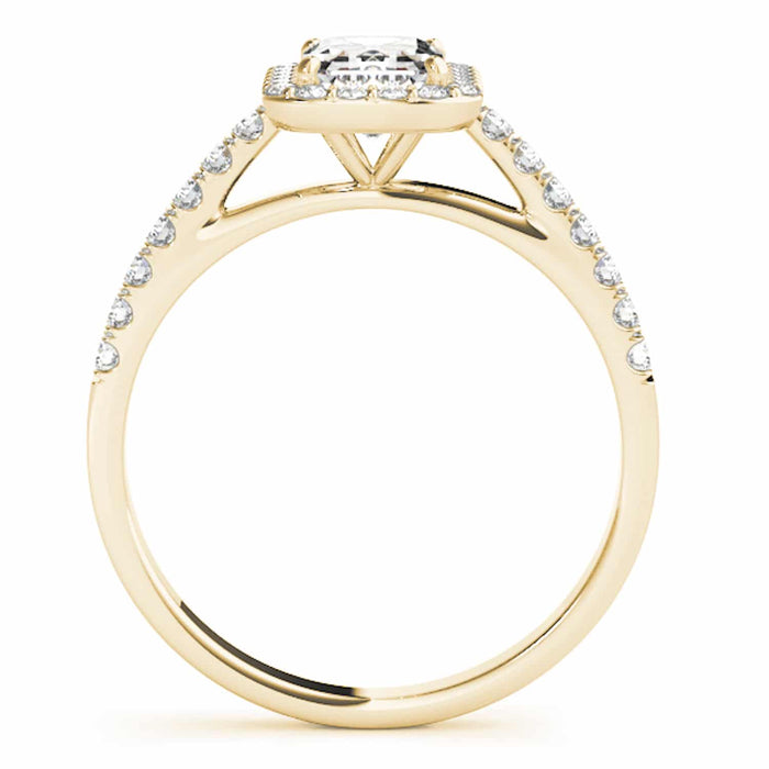 1.80CTW Lab - Grown Diamond Emerald - Cut 14K Yellow Gold Halo Engagement Ring - WJD Exclusives
