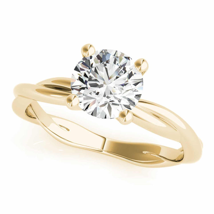 1CT Lab - Grown Diamond 18K Gold Yellow Twisted Shank Solitaire Engagement Ring - WJD Exclusives