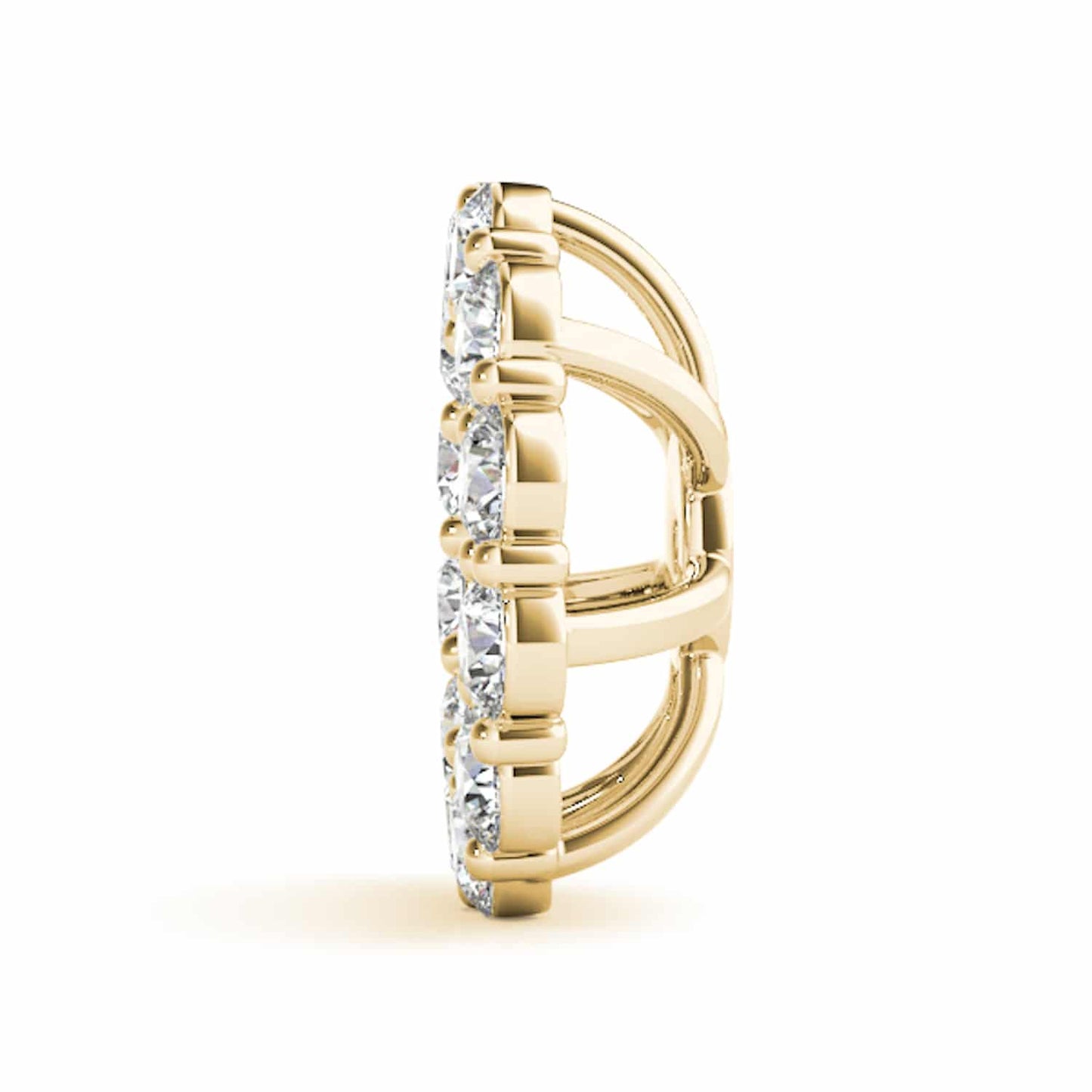 0.75-2CTW Real Diamond 14K Gold Jackets for Stud Earrings