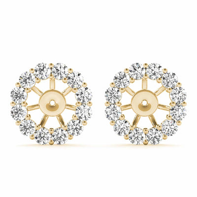 0.75 - 2CTW Natural Diamond 14K Gold Jackets for Stud Earrings - WJD Exclusives