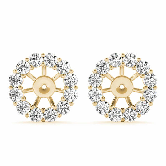 0.75-2CTW Real Diamond 14K Gold Jackets for Stud Earrings