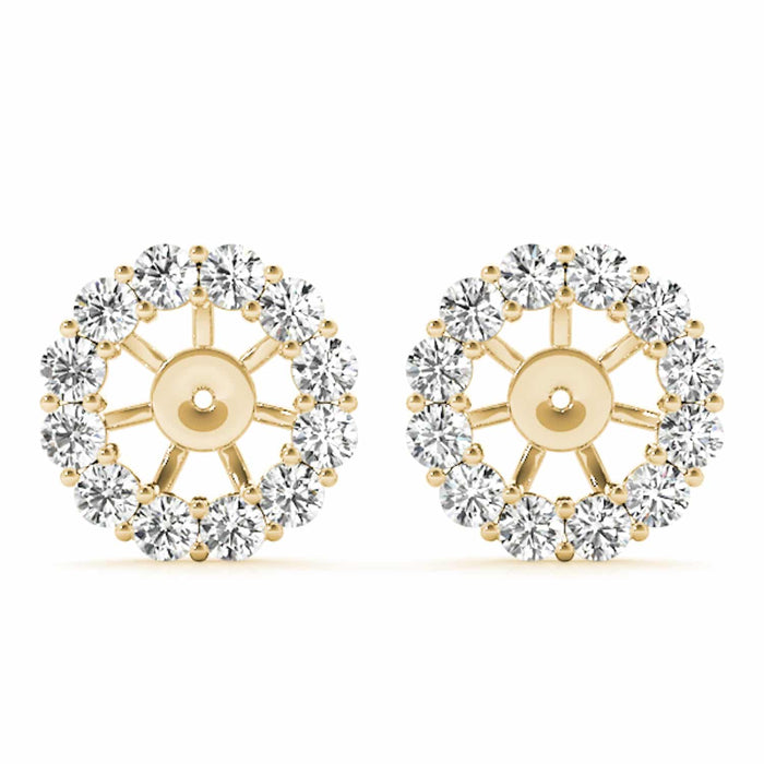 0.75 - 2CTW Natural Diamond 14K Gold Jackets for Stud Earrings - WJD Exclusives