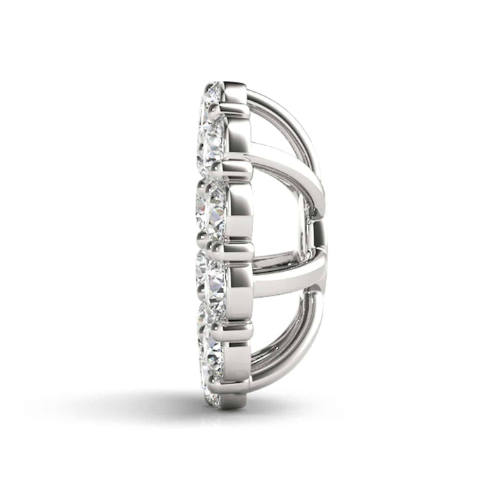 0.75 - 2CTW Natural Diamond 14K White Gold Jackets for Stud Earrings - WJD Exclusives