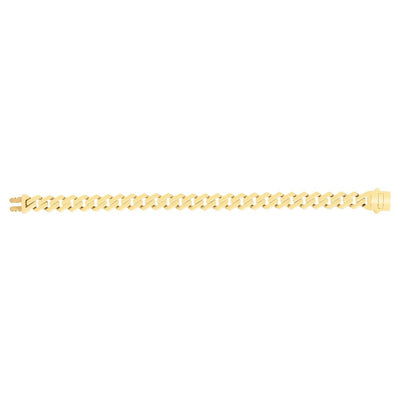 14K Yellow Gold 11.5mm Modern Edge Miami Bracelet (Hollow) 8.5" - WJD Exclusives