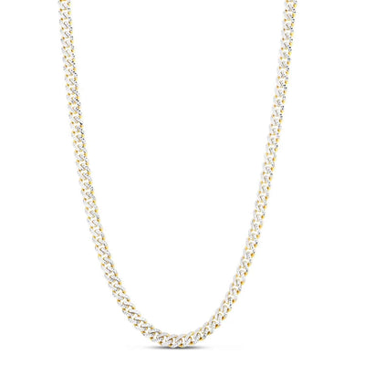 14K Yellow Gold 6.5mm Diamond - Cut White Pavé Miami Cuban Chain (Hollow) 20" - 22" - WJD Exclusives