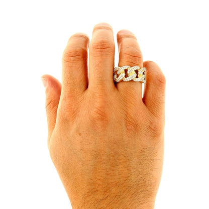 1.60CTW CZ 14k Gold Yellow Cuban Men's Ring