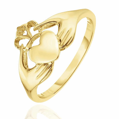 14K Gold Friendship Heart Irish Claddagh Ring - WJD Exclusives