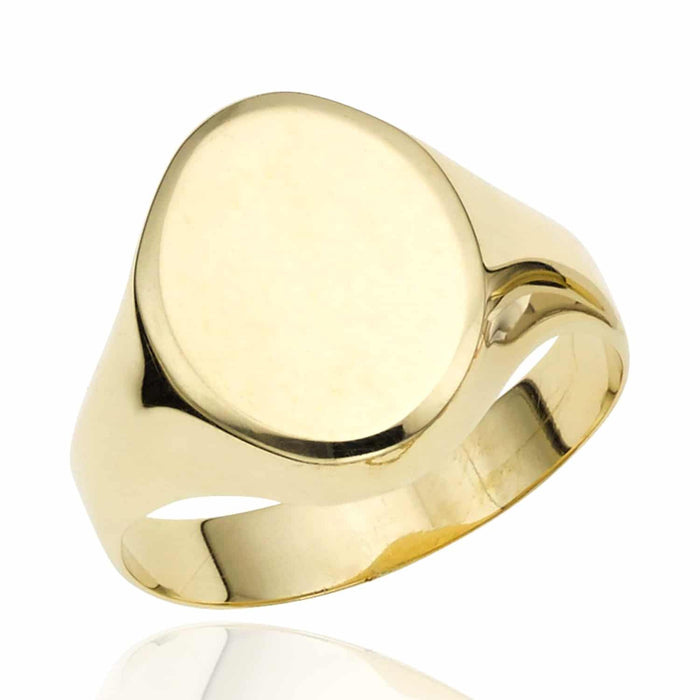Engravable 14K Gold Oval Personalized Initial Signet Ring - WJD Exclusives