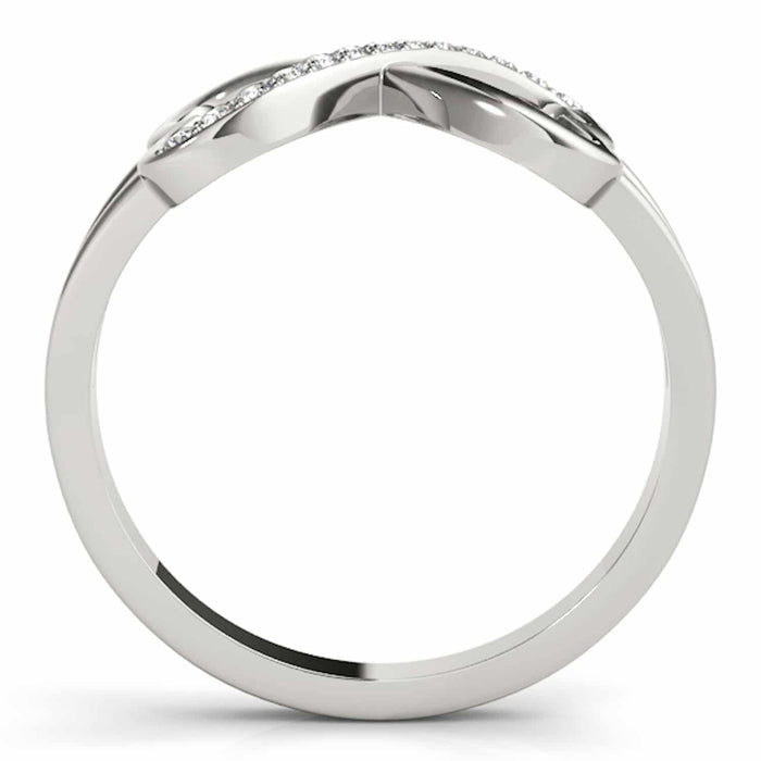 0.15CTW Natural Diamond 14K Gold White Infinity Heart Ring - WJD Exclusives