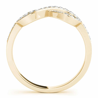 0.40CTW Natural Diamond 14K Yellow Gold Infinity Ring