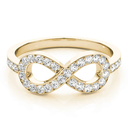 0.40CTW Natural Diamond 14K Yellow Gold Infinity Ring