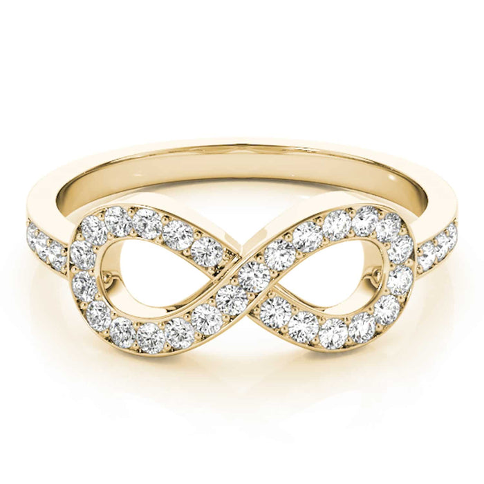0.40CTW Natural Diamond 14K Yellow Gold Infinity Ring - WJD Exclusives