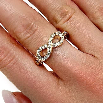 0.40CTW Natural Diamond 14K Yellow Gold Infinity Ring