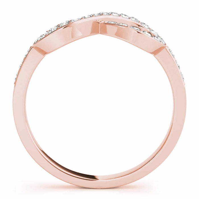 0.40CTW Natural Diamond 14K Rose Gold Infinity Ring - WJD Exclusives