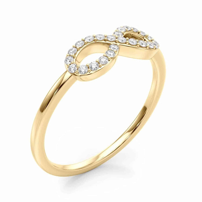 0.12CTW Natural Diamond 14K Yellow Gold Infinity Ring - WJD Exclusives